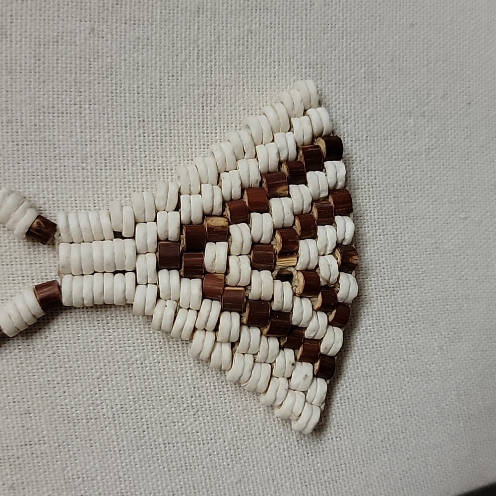 San Bushman Ostrich Shell Brown & Nut Necklace Namibia 18 Inch - Picture 2 of 5